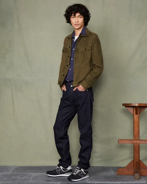 Blouson liam cuir de chèvre | olive original