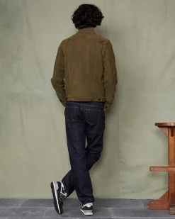Blouson liam cuir de chèvre | olive original