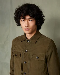 Blouson liam cuir de chèvre | olive original