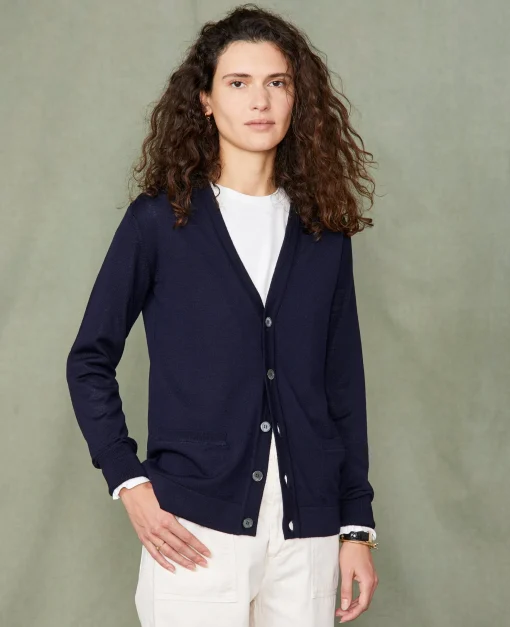 Cardigan en maille laine merinos italienne