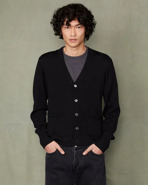 Cardigan en maille laine merinos italienne