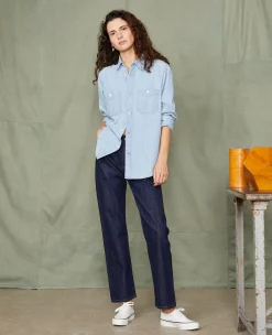Chemise dungaree chambray délavé