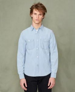 Chemise dungaree chambray délavé