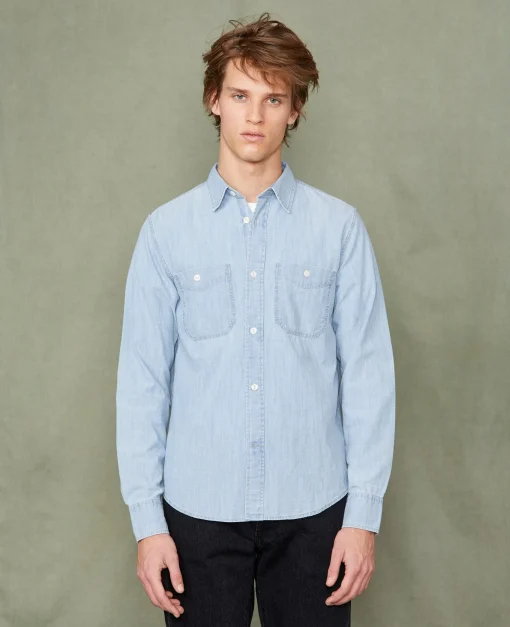 Chemise dungaree chambray délavé