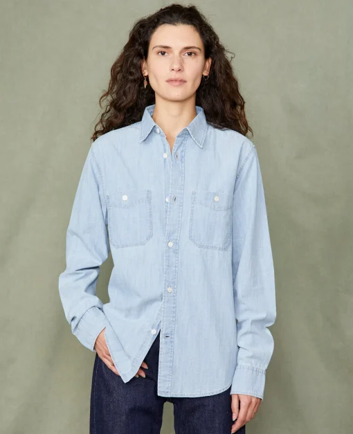 Chemise dungaree chambray délavé