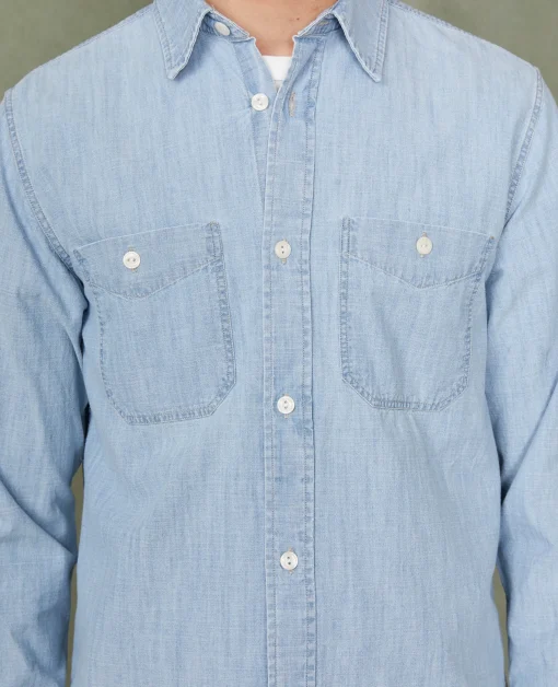Chemise dungaree chambray délavé