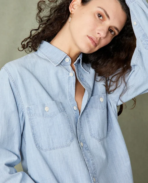 Chemise dungaree chambray délavé