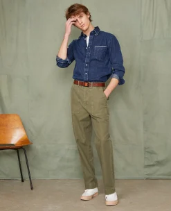 Chemise new button down denim selvedge japonais stone