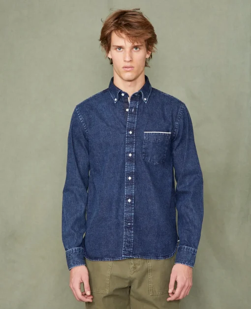 Chemise new button down denim selvedge japonais stone