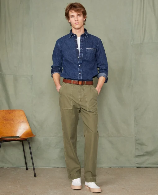 Chemise new button down denim selvedge japonais stone