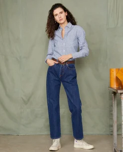 Chemise new button down oxford de coton vichy navy