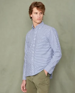 Chemise new button down oxford de coton vichy navy