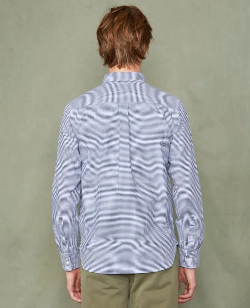 Chemise new button down oxford de coton vichy navy