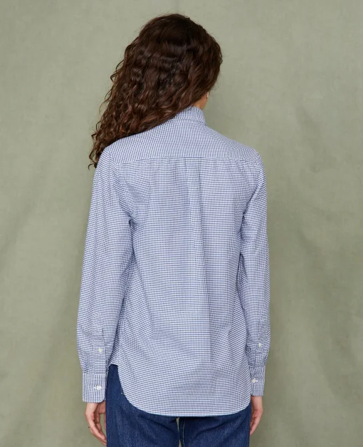 Chemise new button down oxford de coton vichy navy