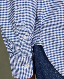 Chemise new button down oxford de coton vichy navy