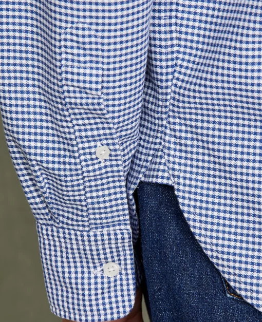 Chemise new button down oxford de coton vichy navy