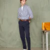 Chino plain front coton italien organique