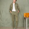 Chino plain front coton italien organique