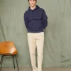 Chino plain front coton italien organique