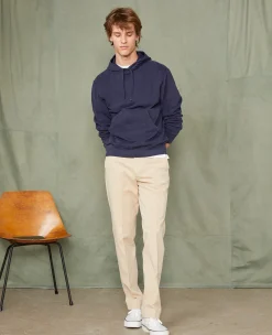 Chino plain front coton italien organique