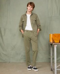 Chino plain front coton italien organique