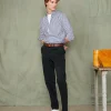 Chino plain front coton italien organique