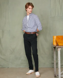 Chino plain front coton italien organique