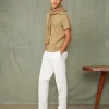 Chino plain front coton italien organique