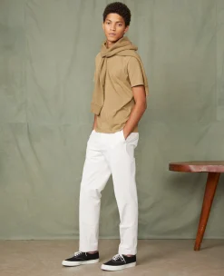 Chino plain front coton italien organique