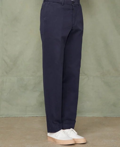 Chino plain front coton italien organique
