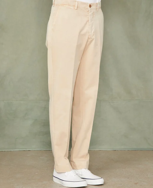 Chino plain front coton italien organique
