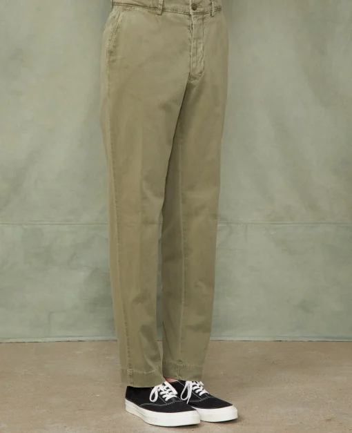 Chino plain front coton italien organique
