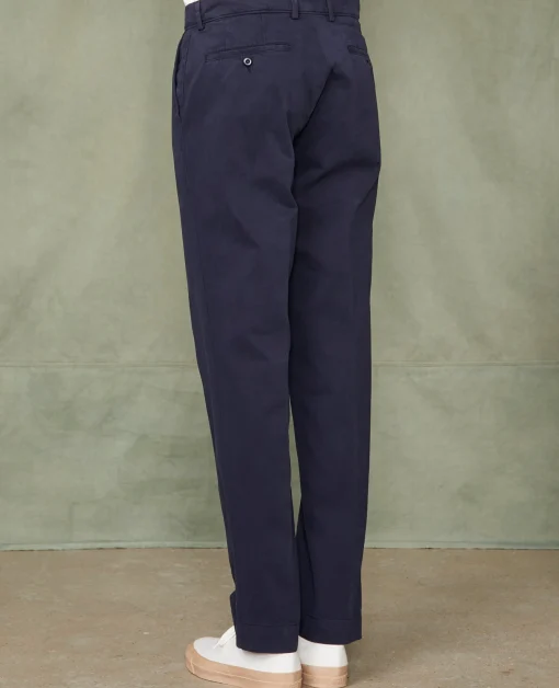 Chino plain front coton italien organique