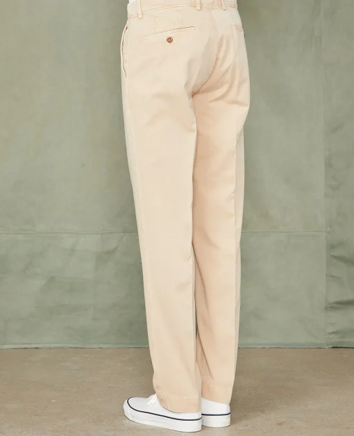 Chino plain front coton italien organique