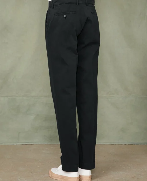 Chino plain front coton italien organique