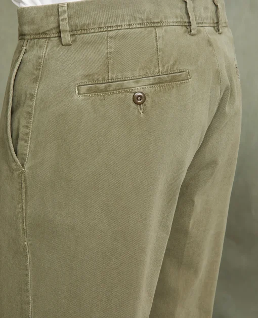 Chino plain front coton italien organique