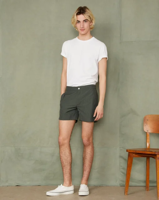 Maillot roman nylon seersucker