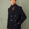 Manteau croisé laine feutrée