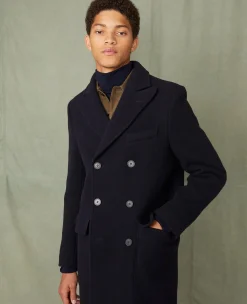 Manteau croisé laine feutrée