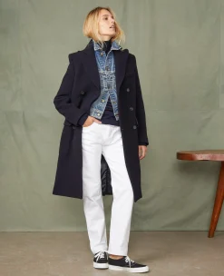 Manteau croisé laine feutrée
