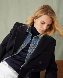 Manteau croisé laine feutrée