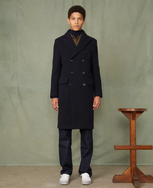 Manteau croisé laine feutrée