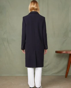 Manteau croisé laine feutrée