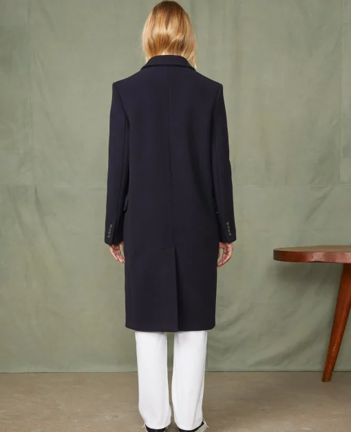 Manteau croisé laine feutrée