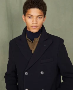 Manteau croisé laine feutrée