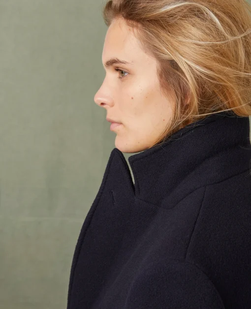 Manteau croisé laine feutrée