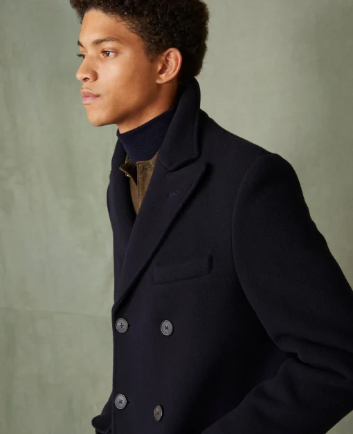 Manteau croisé laine feutrée