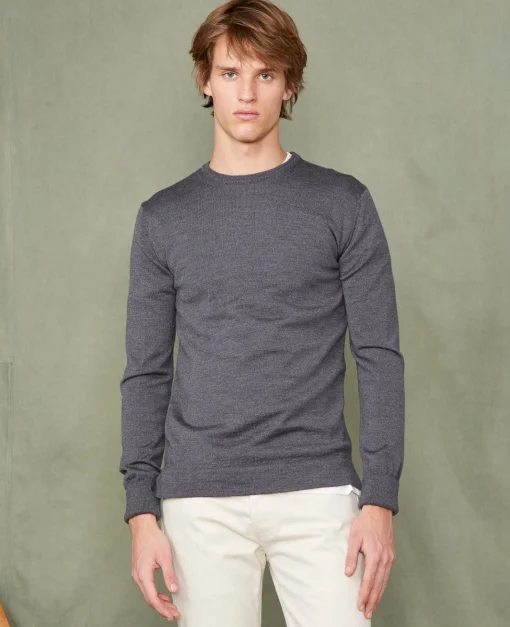 Pull col rond laine merinos italienne