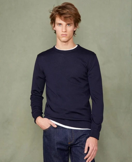 Pull col rond laine merinos italienne
