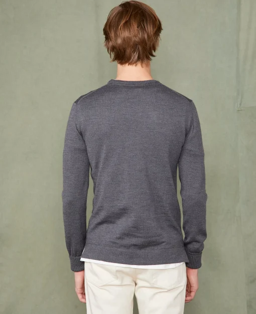 Pull col rond laine merinos italienne